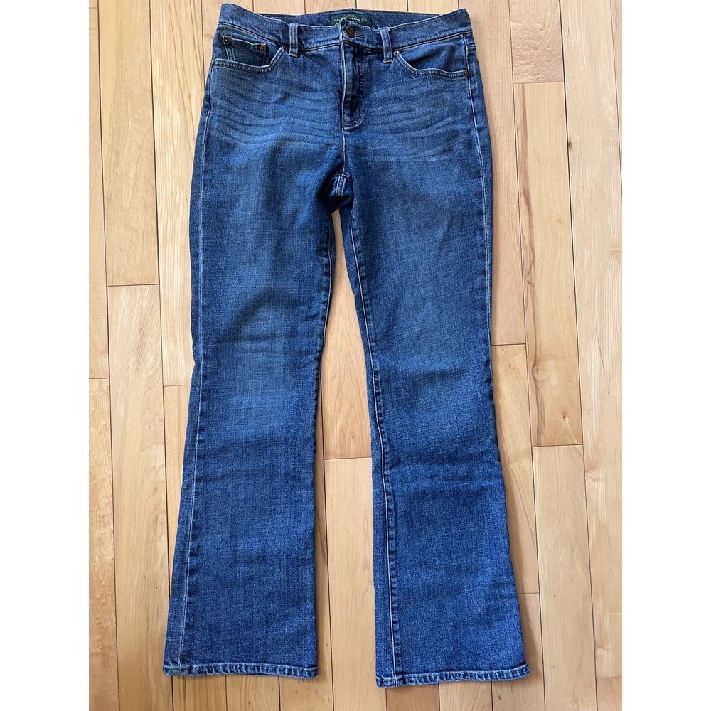 LRL Lauren Jeans Co Jeans Women's Blue Stretch Straight Boot Classic Denim Sz 8 - Picture 2 of 7